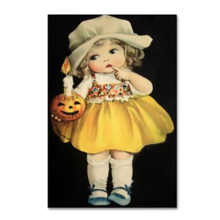 Vintage Apple Collection 'Joyful Halloween Yellow Dress' Canvas Art,22x32